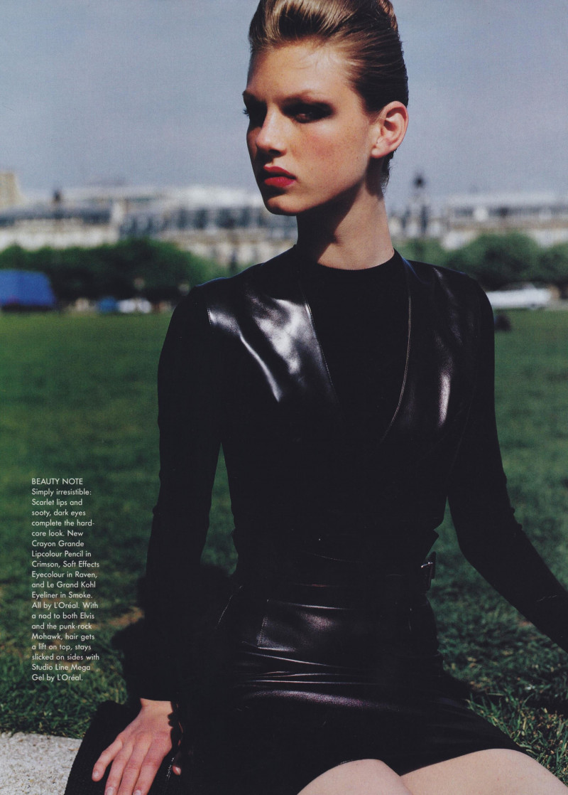 Angela Lindvall featured in Leather Forecast, July 1997