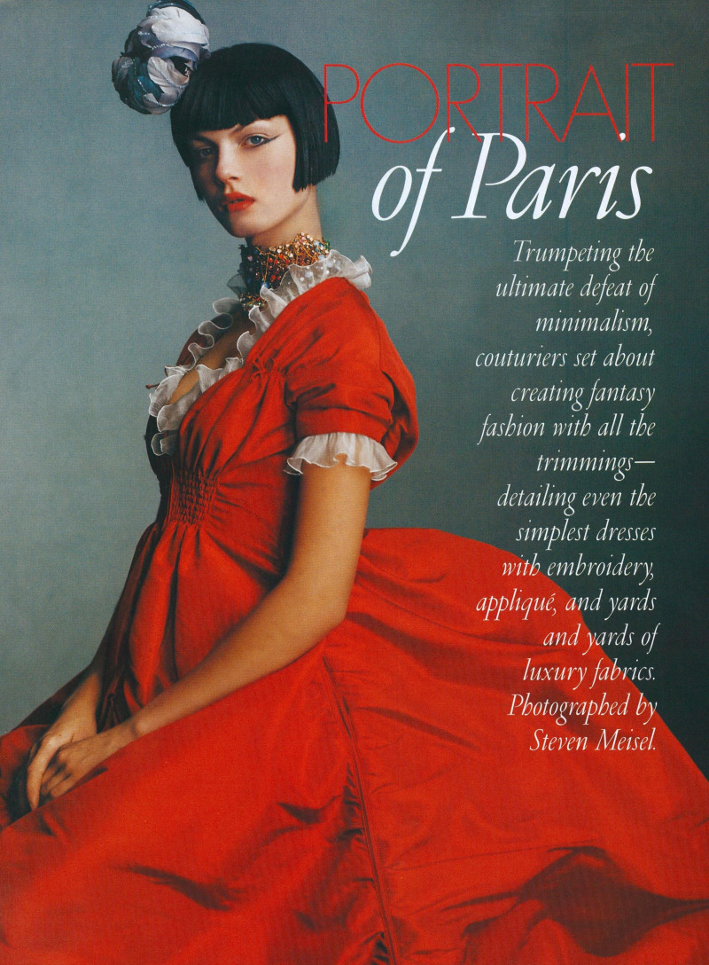 Angela Lindvall featured in Portrait of Paris, April 1998