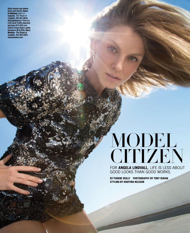 Angela Lindvall featured in Model Citizen, January 2015