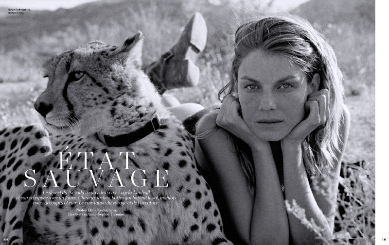 Angela Lindvall featured in Etat Sauvage, August 2015