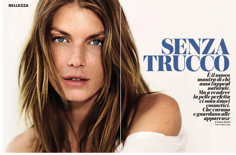 Angela Lindvall featured in Senza Trucco, March 2014