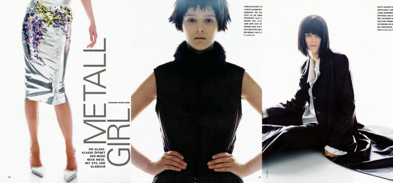 Carmen Kass featured in Metall Girl, August 1998