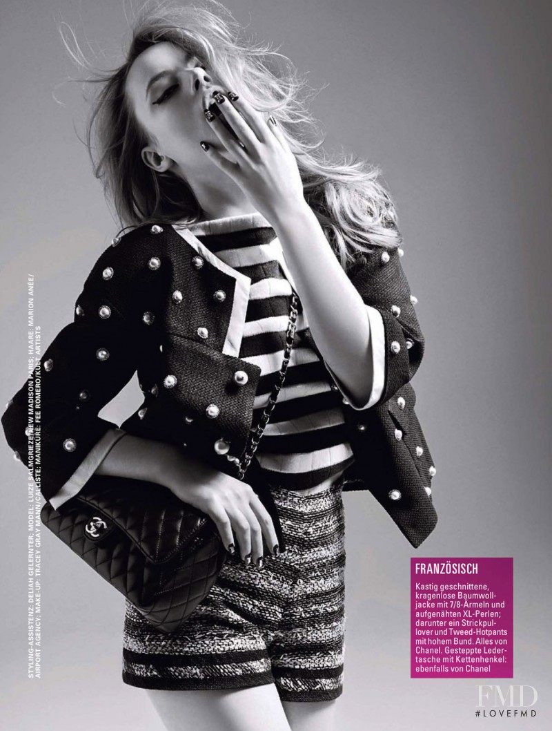 Luize Salmgrieze featured in Weiss Trifft Ins Schwarze, April 2013