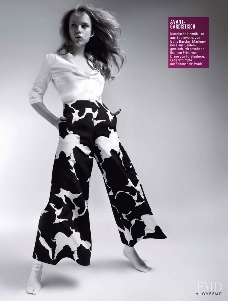 Luize Salmgrieze featured in Weiss Trifft Ins Schwarze, April 2013