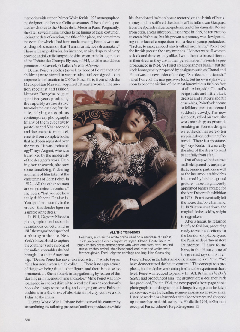 Natalia Vodianova featured in Fashioning the Century, May 2007