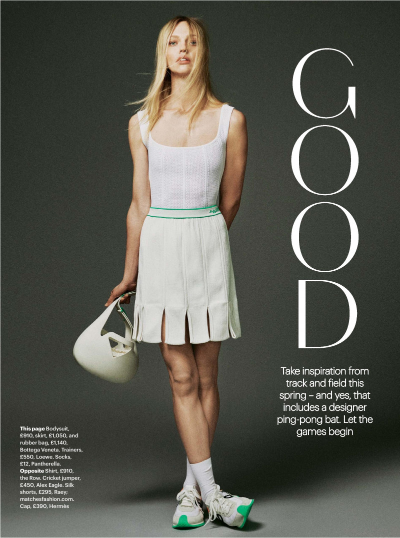 Sasha Pivovarova featured in Good Sport, April 2022