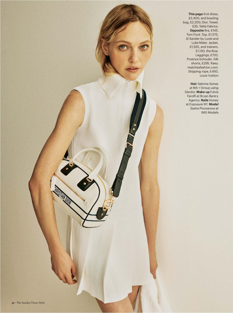 Sasha Pivovarova featured in Good Sport, April 2022