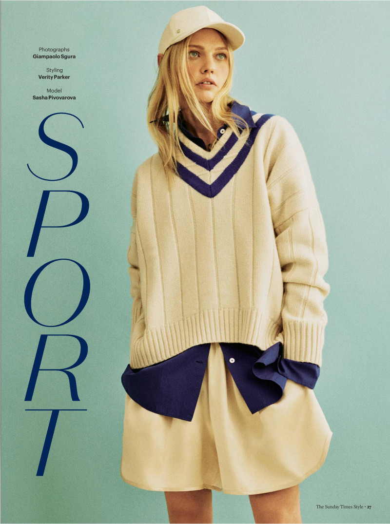 Sasha Pivovarova featured in Good Sport, April 2022