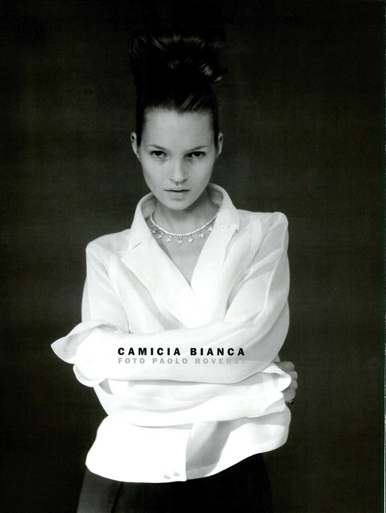 Kate Moss featured in Camicia Bianca, March 1996