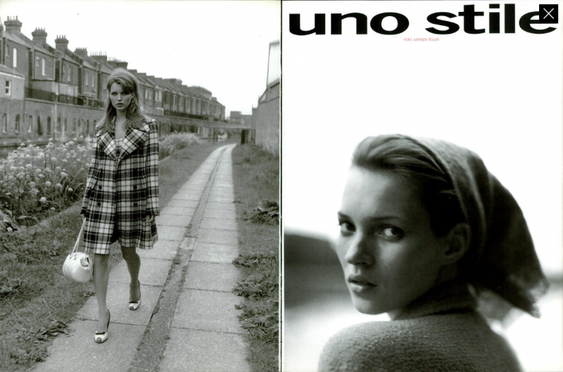 Kate Moss featured in Uno Stile, October 1995