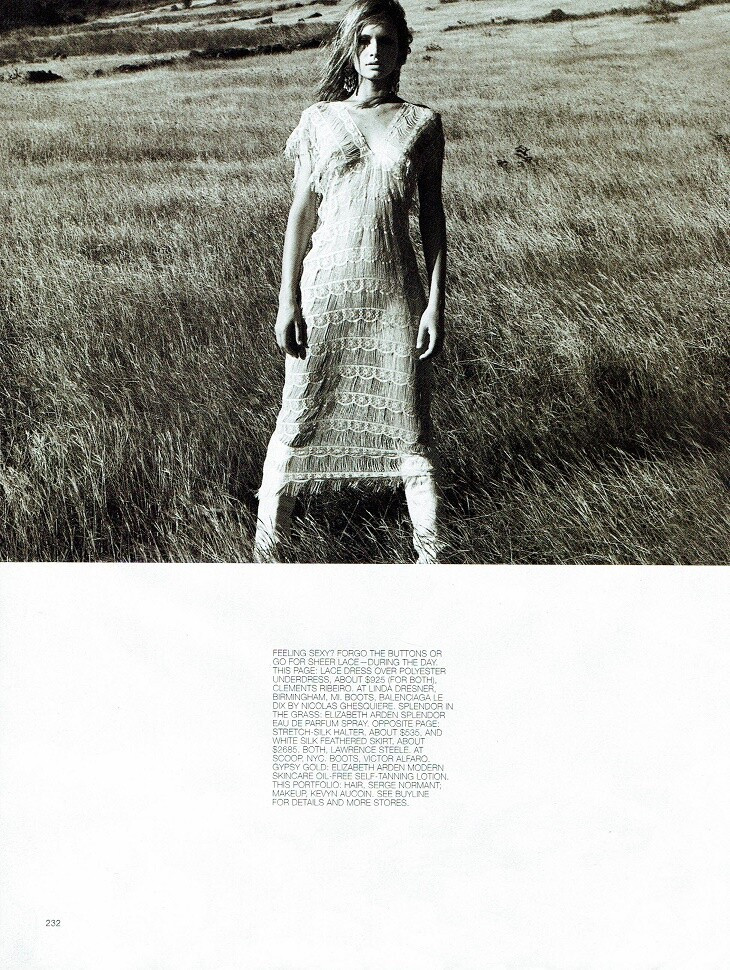 Amber Valletta featured in Free Spirit, May 1999