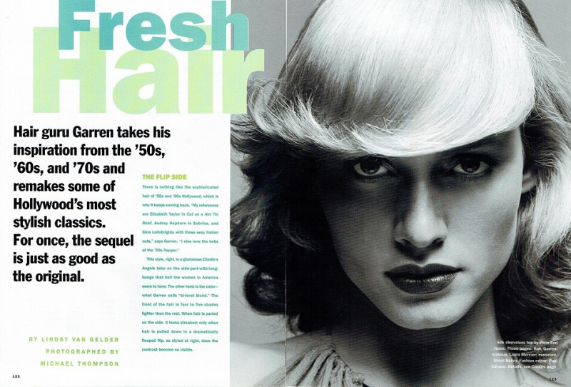 Amber Valletta featured in Fresh Hair, June 2000