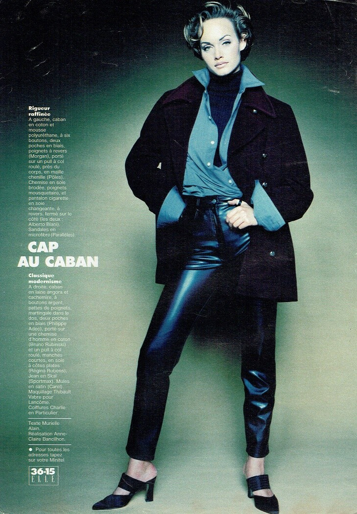 Amber Valletta featured in Et Vogue Le Caban, October 1992