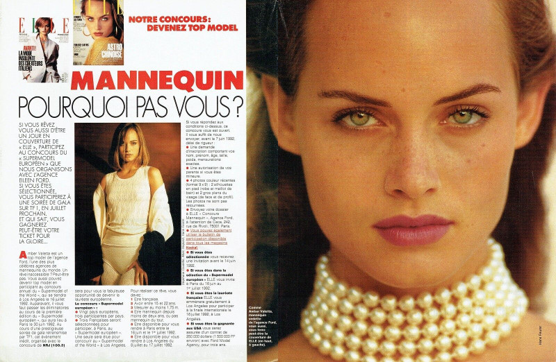 Amber Valletta featured in Mannequin Pourquoi Pas Vous?, October 1992