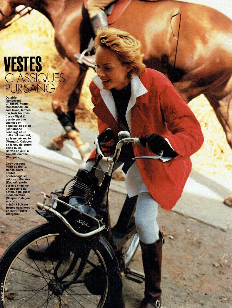 Amber Valletta featured in Les Vestes Ont Fiere Allure, September 1993