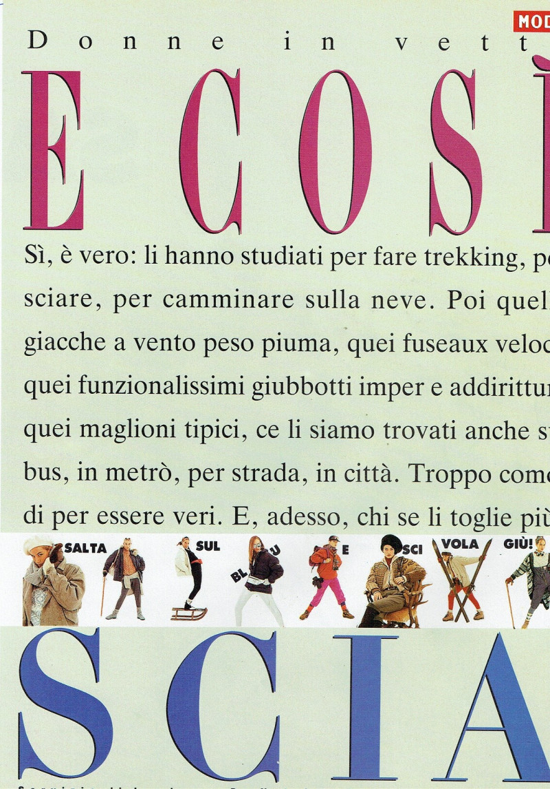 Amber Valletta featured in E Cosi Scia, November 1991