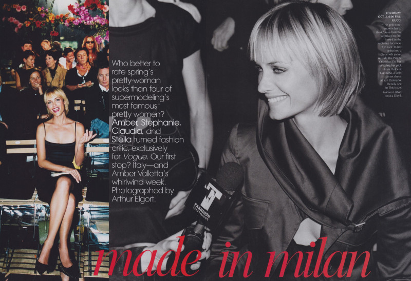 Amber Valletta featured in Made in Milan, January 2004