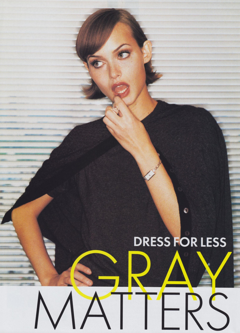 Amber Valletta featured in Dress for Less: Gray Matters, August 1994