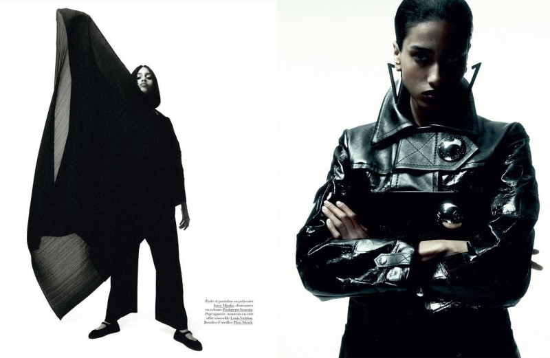 Imaan Hammam featured in Le noir à nu, May 2023