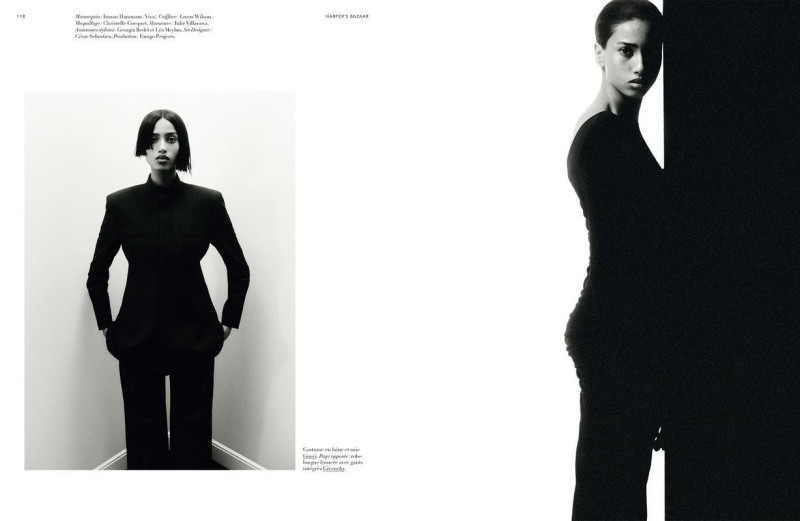 Imaan Hammam featured in Le noir à nu, May 2023
