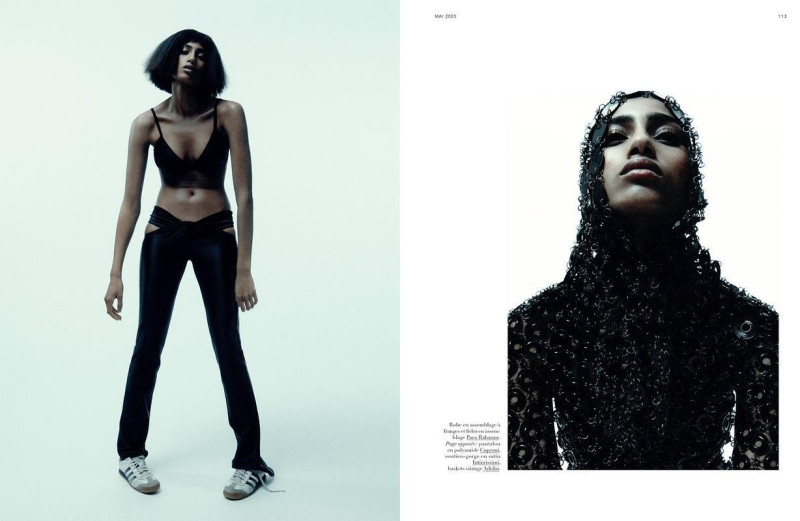 Imaan Hammam featured in Le noir à nu, May 2023