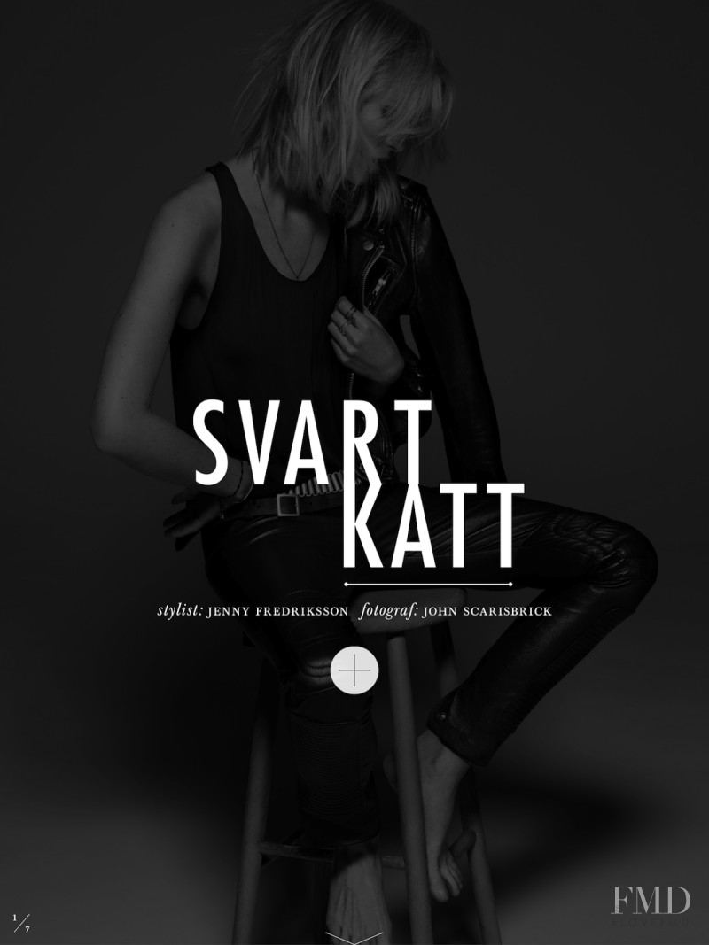 Caroline Winberg featured in Svart Katt, April 2013
