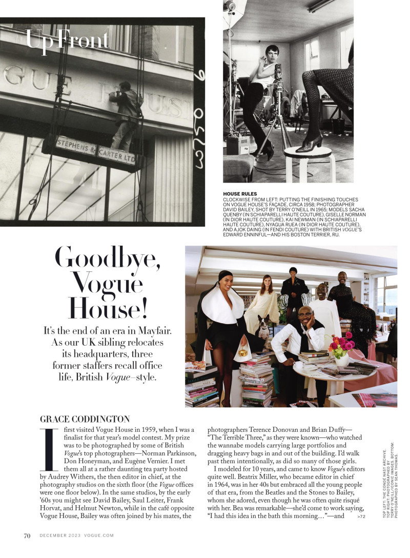 Up Front | Goodbye Vogue House!, December 2023