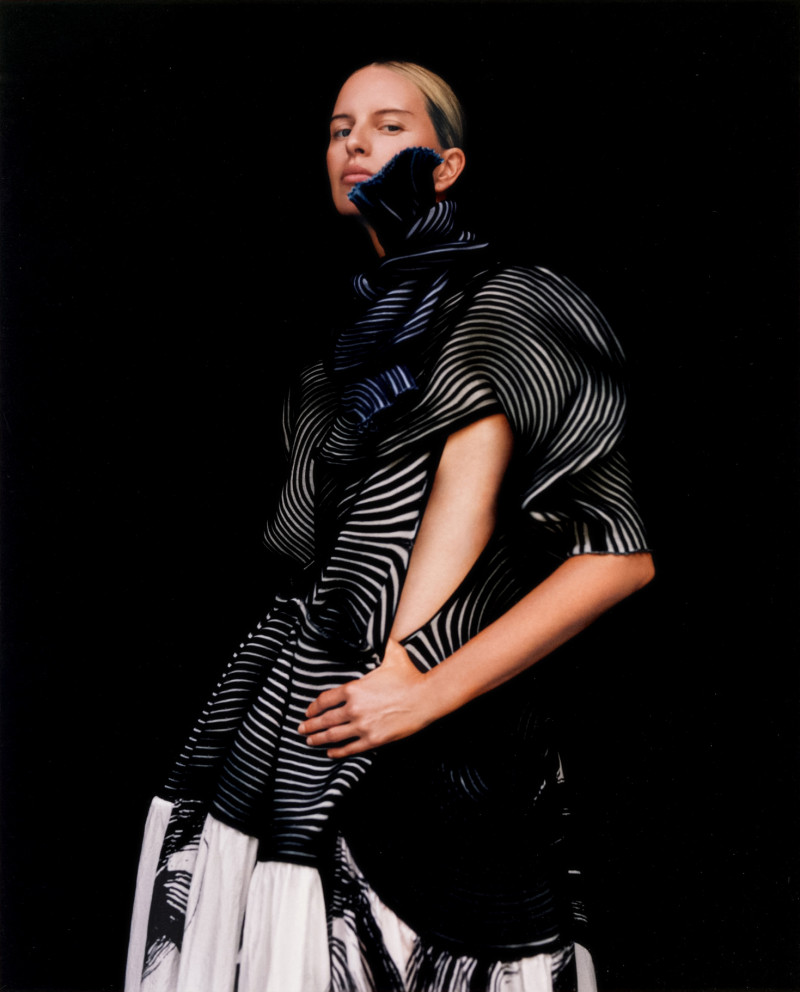 Karolina Kurkova featured in Issey Miyake, December 2022