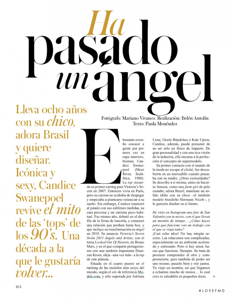 Candice Swanepoel featured in Ha Pasado Un Angel, April 2013