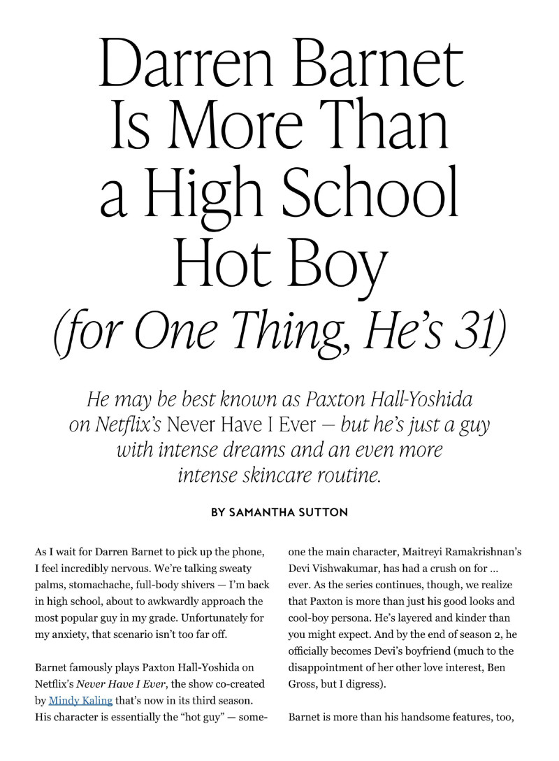 Darren Barnet Is More Than A High School Hot Boy (for One Thing He\'s 31), June 2022