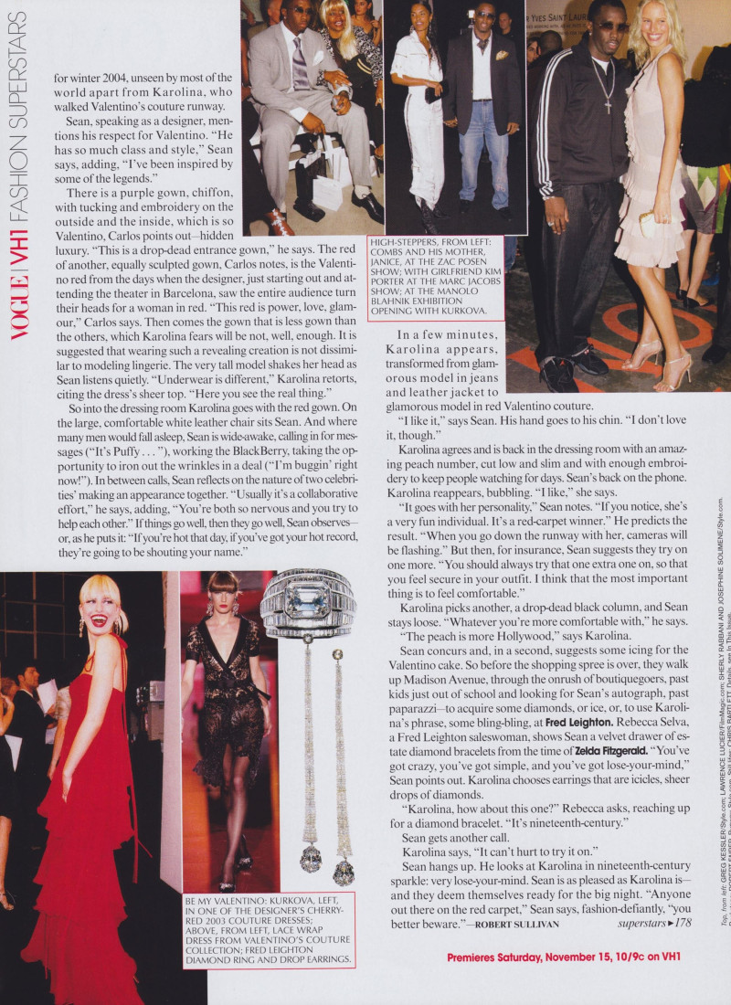 Karolina Kurkova featured in Vogue/VH1 Fashion Superstars: A Date with Diddy, November 2003