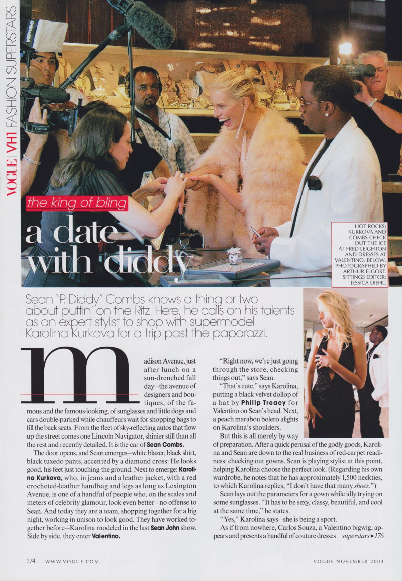 Karolina Kurkova featured in Vogue/VH1 Fashion Superstars: A Date with Diddy, November 2003