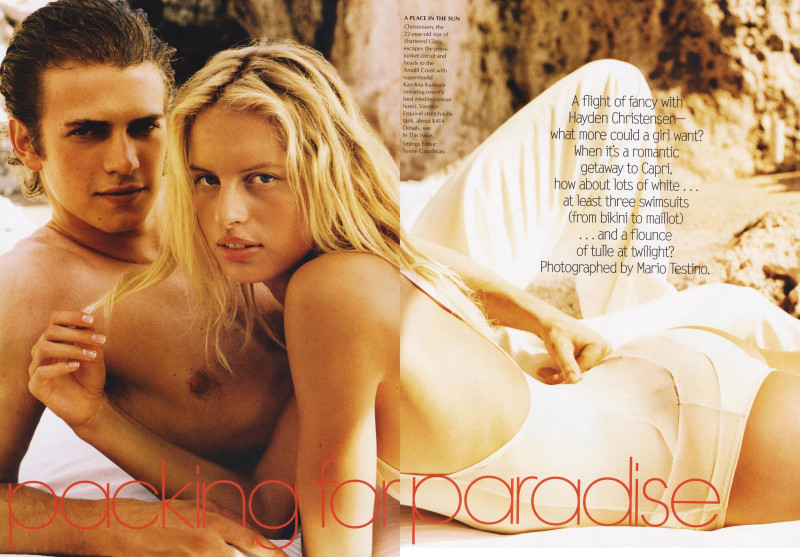 Karolina Kurkova featured in Packing for Paradise, December 2003