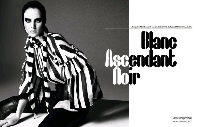 Eliza Cummings featured in Blanc Ascendant Noir, March 2015