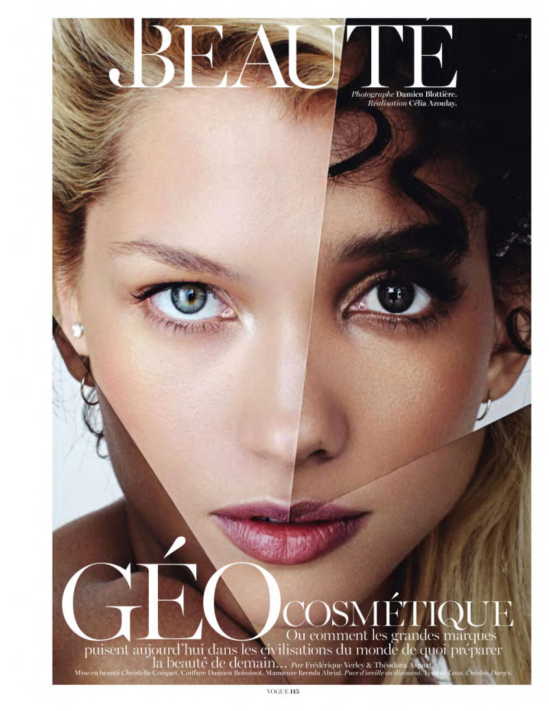 Hana Jirickova featured in Géo Cosmétique, November 2013