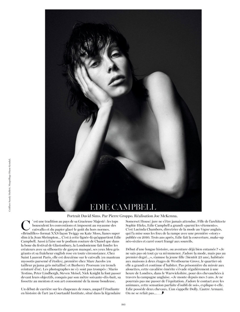 Edie Campbell featured in Birdy, August 2013