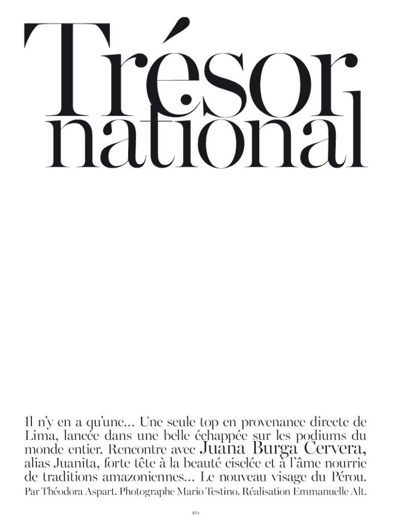 Juana Burga featured in Trésor National, April 2013