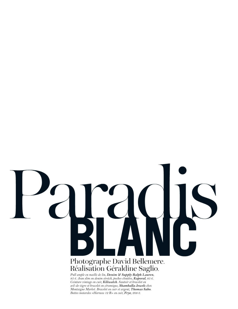 Anna Selezneva featured in Paradis Blanc, April 2012