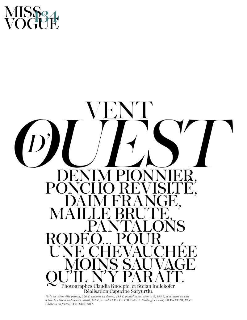 Catherine McNeil featured in Vent D\'ouest, February 2012