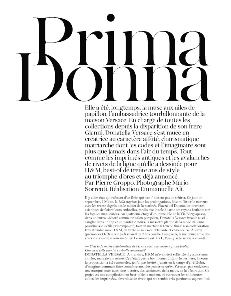 Kristina Salinovic featured in Prima Donna, November 2011