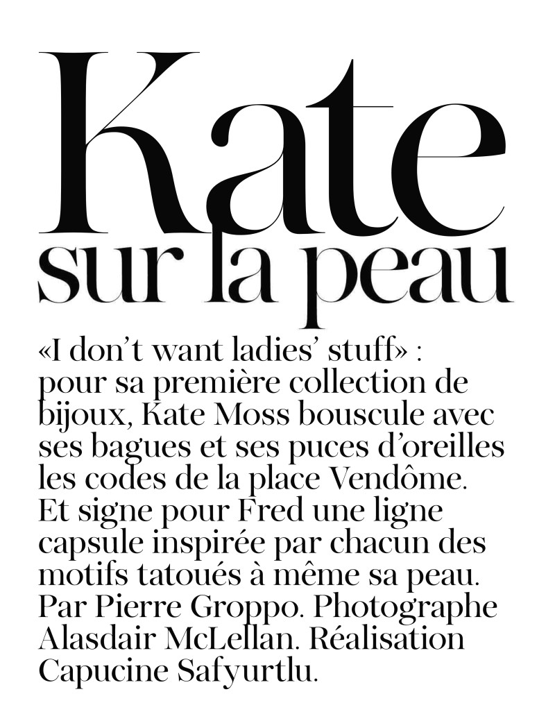 Kate Moss featured in Kate Sur La Peau, October 2011