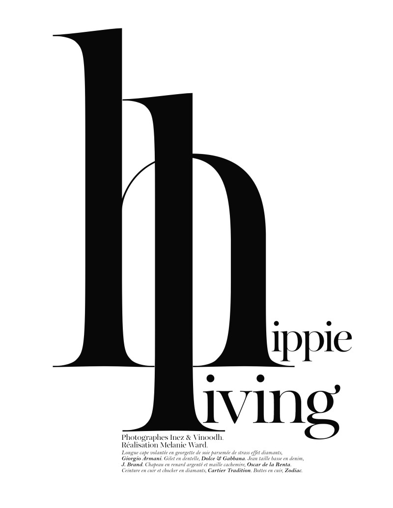 Anja Rubik featured in Hippie Living, September 2011