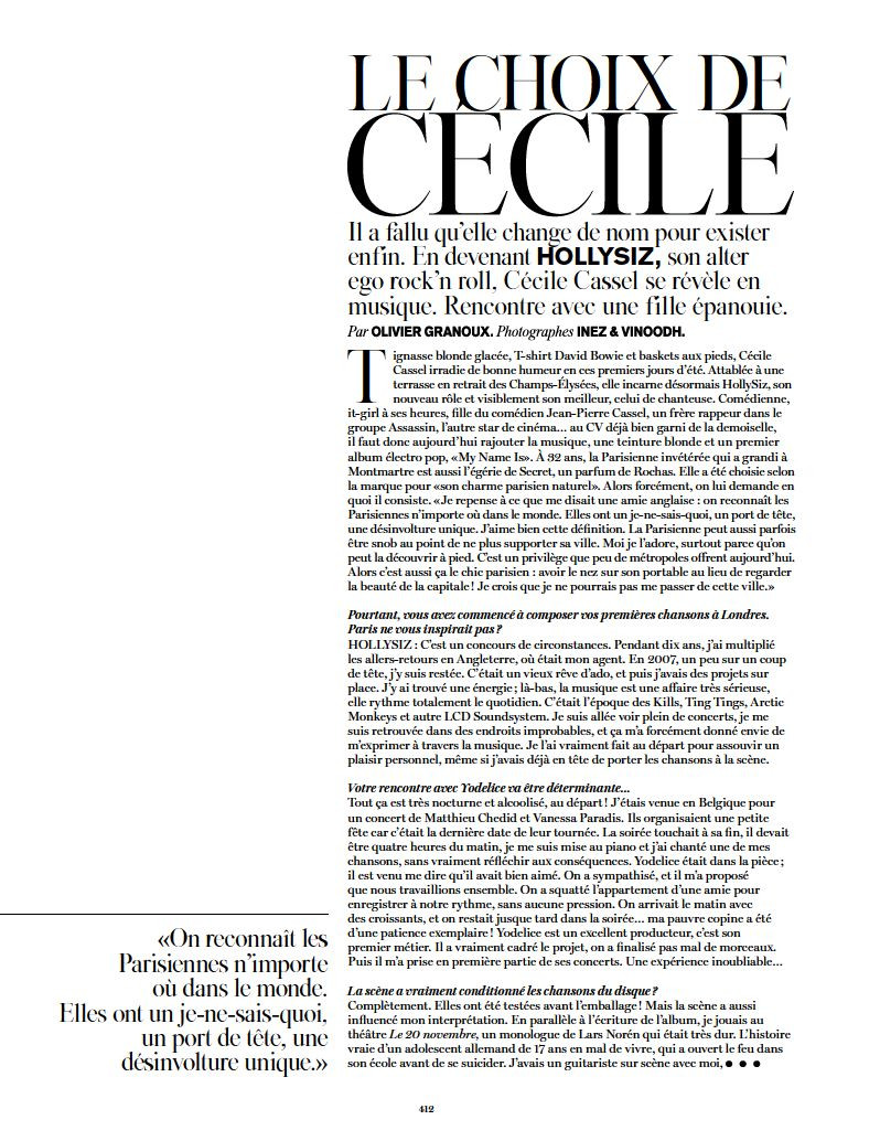 Le Choix De Cécile, September 2014