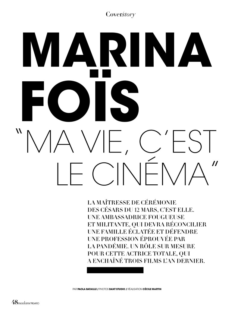 Marina Foïs, March 2021