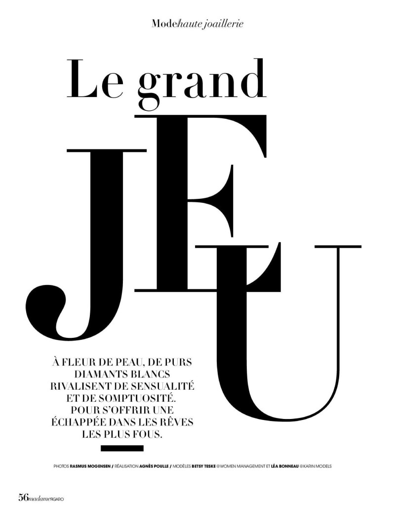 Betsy Teske featured in Le Grand Jeu, April 2020