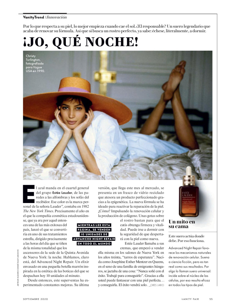 Christy Turlington featured in Jo, que noche , September 2020