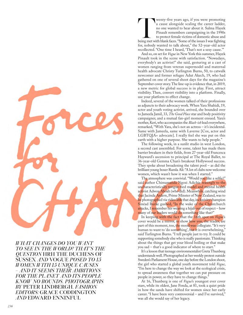 Forces for change, September 2019