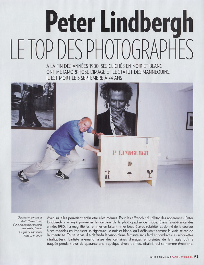 Peter Lindbergh le top des photographes, September 2019