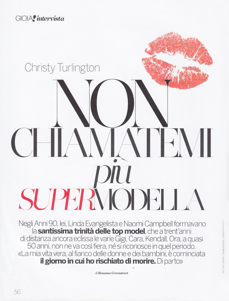 Non chiamatemi piu super modella, January 2018