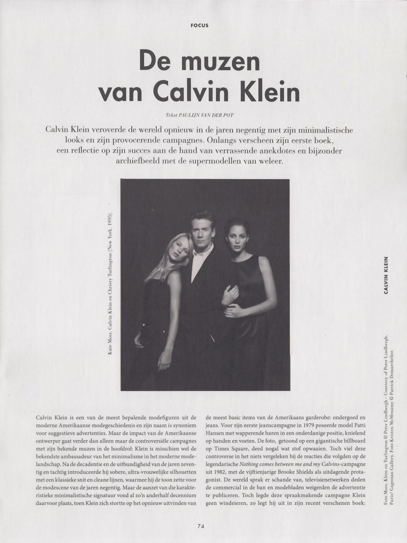 Christy Turlington featured in De muzen van Calvin Klein, March 2018